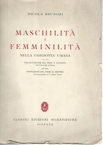 Maschilità e femminilità nella condotta umana - Nicola Brunori - copertina