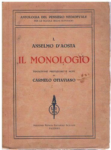 Il monologio - d'Aosta Anselmo - copertina