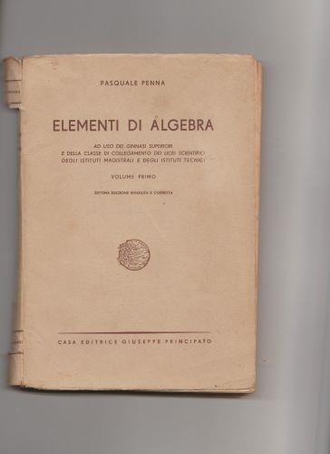 elementi di algebra - Aurelio Penna - copertina