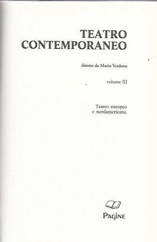 Teatro contemporaneo III - Mario Verdone - copertina