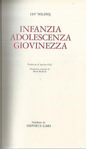 Infanzia adolescenza giovinezza - Lev Tolstoj - copertina