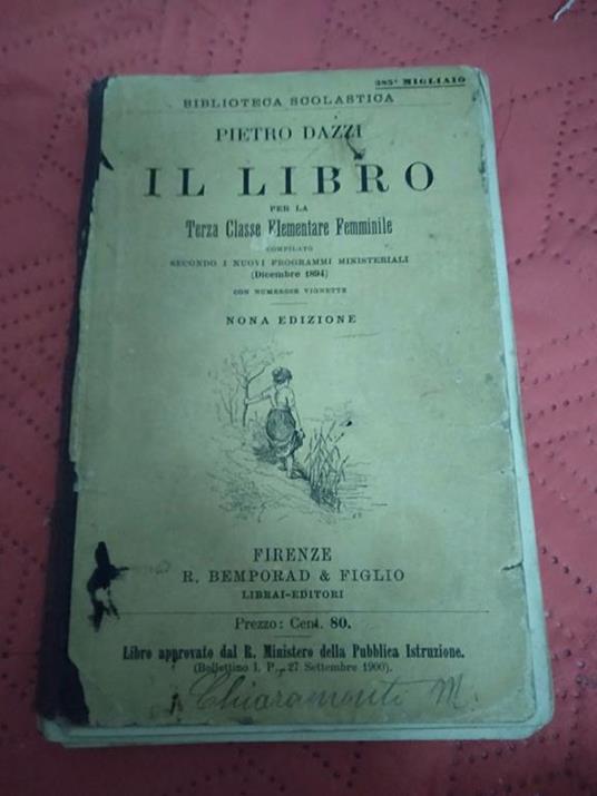 Il libro per la terza classe elementare femminile - copertina