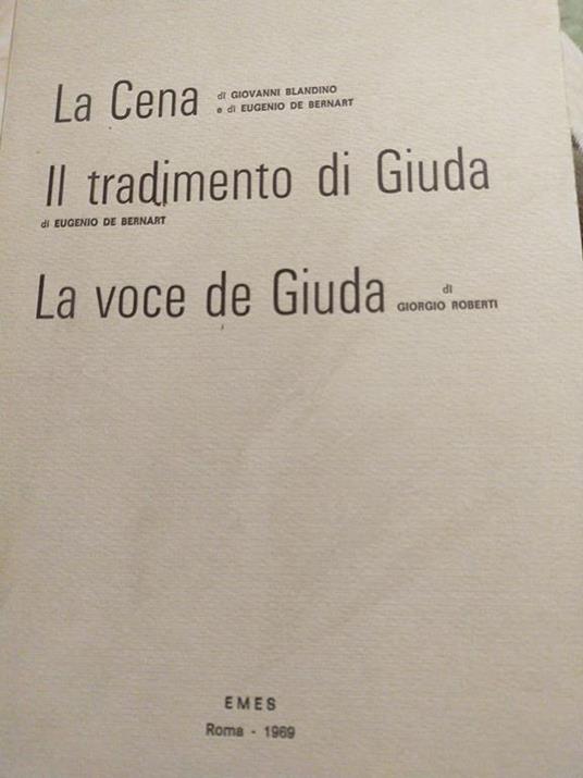 A cena il trattamento di Giuda la voce di giuda - copertina