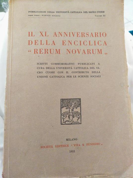 Il xl anniversario della enciclica rerum novarum - copertina