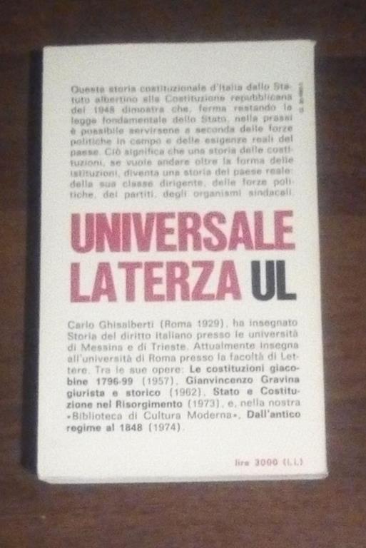 Storia Costituzionale D'Italia - Carlo Ghisalberti - 2