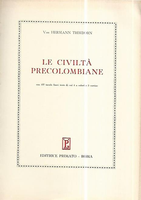 Le civiltà precolombiane - Hermann Trimborn - copertina