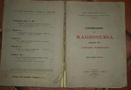 Compendio di Ragioneria applicata alle Aziende Pubbliche - Giovanni Cova - copertina