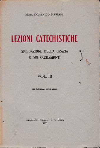 Lezioni catechistiche, volume III° - copertina