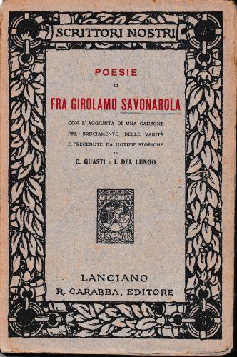 Poesie di Fra Girolamo Savonarola - copertina