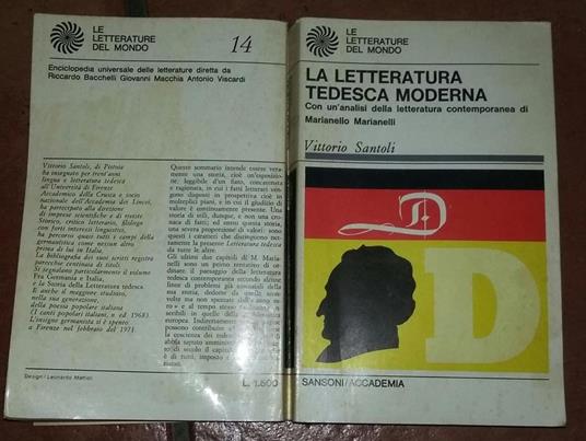 La letteratura tedesca moderna - Vittorio Santoli - copertina