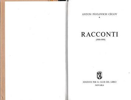 Racconti (1880-1888) - copertina