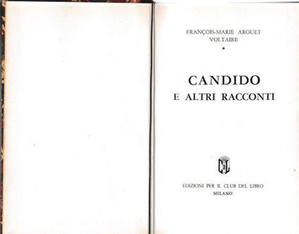 Candido e altri racconti - copertina