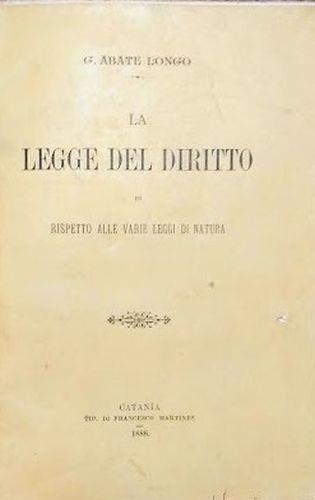 La legge del diritto in rispetto alle varie leggi di natura - copertina