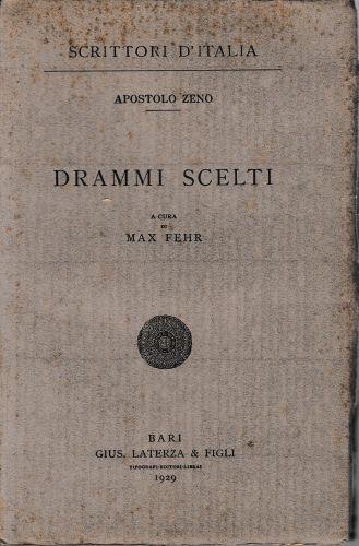 Drammi scelti - Apostolo Zeno - copertina