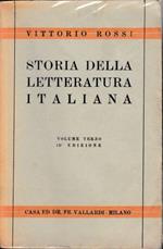 Storia della letteratura italiana. III° volume