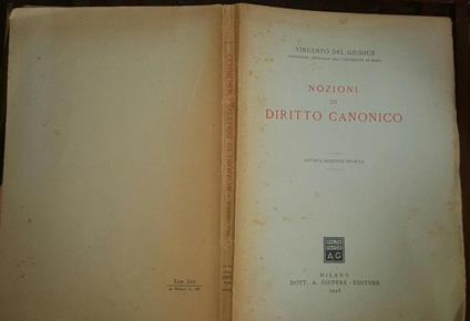 Nozioni di diritto canonico - Vincenzo Del Giudice - copertina