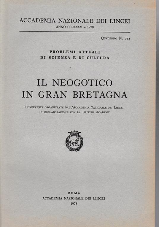 Il neogotico in Gran Bretagna, anno CCCLXXV, quaderno n. 241 - copertina