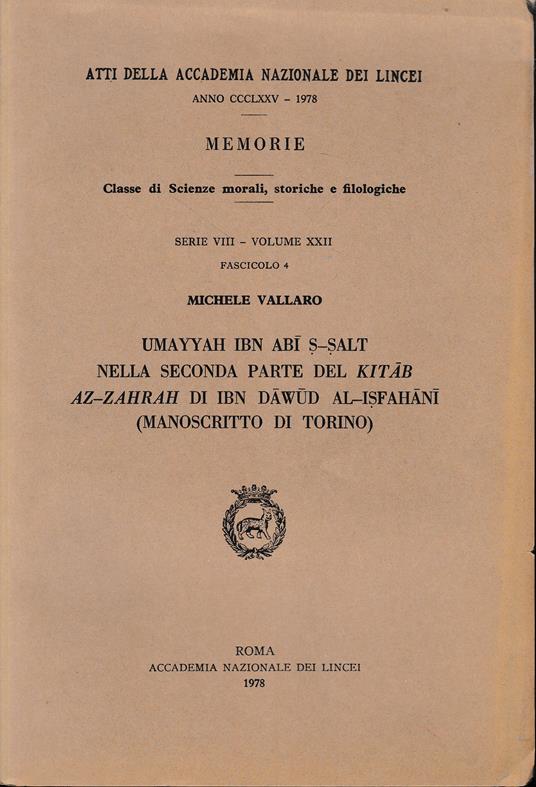 Atti della Accademia nazionale dei Lincei, anno CCCLXXV 1978. Memorie - serie VIII - vol. XXII - fasc. 4 - 2