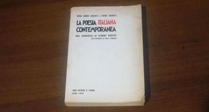 LA Poesia Italiana Contemporanea. Dal Carducci Ai Giorni Nostri - Giorgio Barbieri Squarotti - copertina