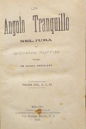 Un Angolo tranquillo nel Jura - Giovanni Ruffini - copertina