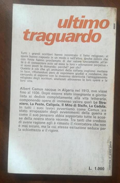 Ultimo Traguardo Camus - Jean Onimus - 2