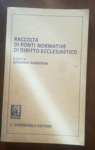 Raccolta di fonti normative di diritto ecclesiastico - Giovanni Barberini - copertina