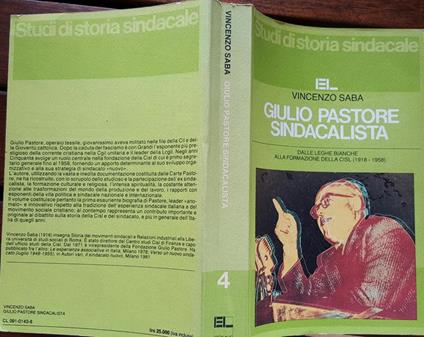 Giulio Pastore, sindacalista - Vincenzo Saba - copertina