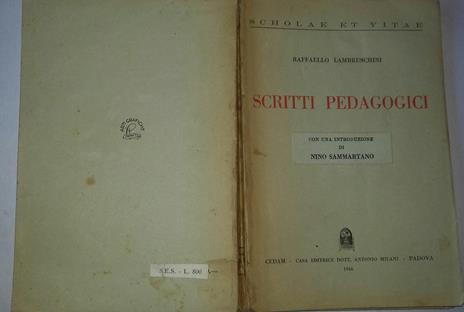 Scritti pedagogici. Con una introduzione di Nino Sammartano - Raffaello Lambruschini - copertina