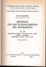 Disciplina dei casi di scioglimento del matrimonio. Art. 149