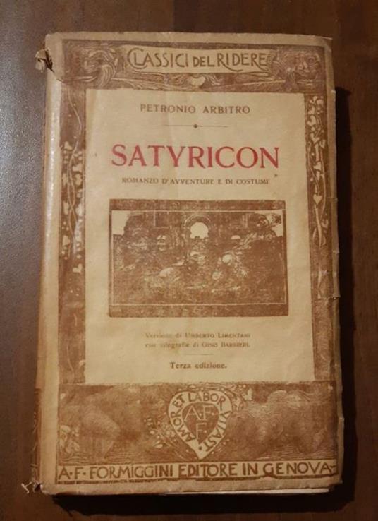 Satyricon Editore - Arbitro Petronio - copertina