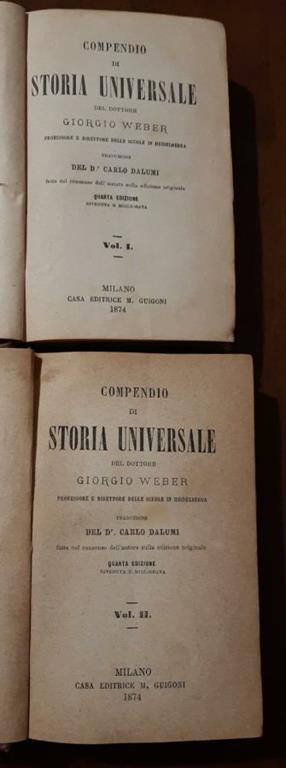 Compendio Storia universale - Giorgio Weber - copertina