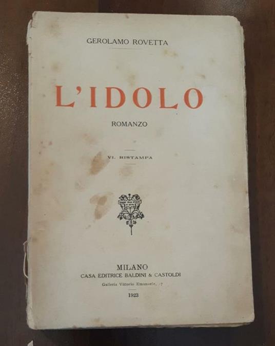 L' Idolo - Gerolamo Rovetta - copertina