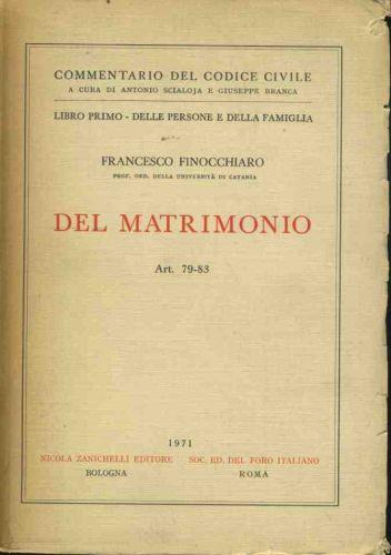 Del matrimonio - Francesco Finocchiaro - copertina