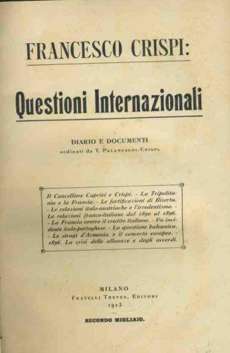 Questioni internazionali - Francesco Crispi - copertina