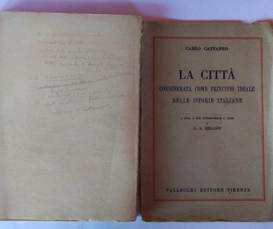 La citta' considerata come principio ideale delle istorie italiane - Carlo Cattaneo - copertina