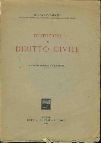 Istituzioni di diritto civile - Lodovico Barassi - copertina