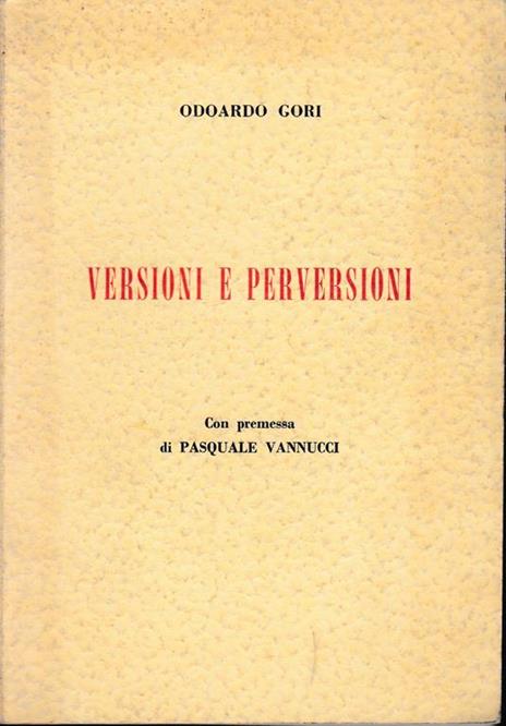 Versioni e perversioni. Edizione fuori commercio - copertina