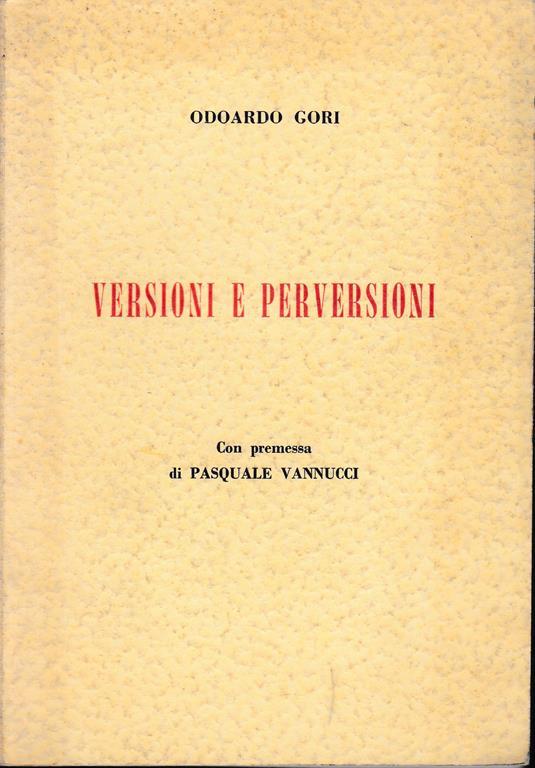 Versioni e perversioni. Edizione fuori commercio - copertina