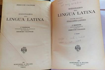 Dizionario della lingua latina. Volume II. Italiano-latino - Ferruccio Calonghi - copertina