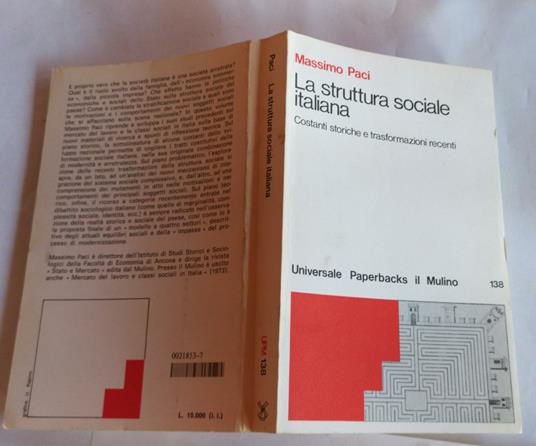 La struttura sociale italiana - Massimo Paci - copertina