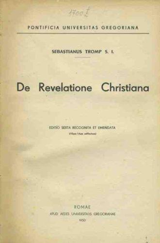 De revelatione christiana - Sebastianus Tromp - copertina