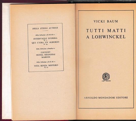 Tutti matti a Lohwinckel - Vicki Baum - copertina