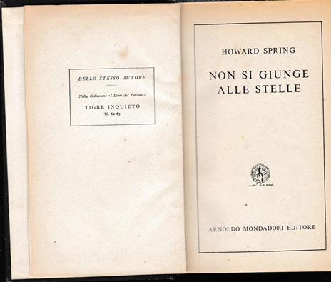 Non si giunge alle stelle - Howard Spring - copertina