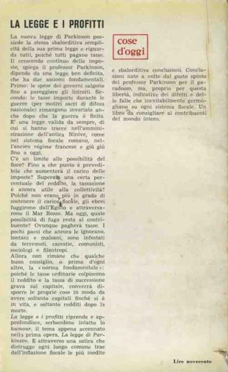 La legge e i profitti - Cyril Northcote Parkinson - 2