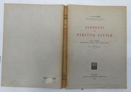 Elementi di diritto civile - G. Pacchioni - copertina