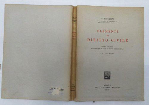 Elementi di diritto civile - G. Pacchioni - copertina