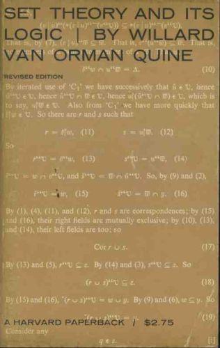 Set theory and its logic - Willard Van Orman Quine - copertina