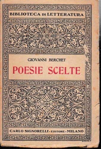 Poesie scelte - Giovanni Berchet - copertina