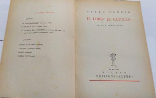 Il libro di Catullo testo e traduzioni - Carlo Saggio - copertina