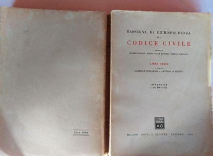 Rassegna di giurisprudenza sul codice civile. Libro terzo. Appendice (art. 810-1172) - copertina